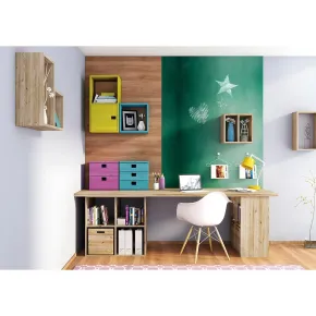 Scaffale Libreria Cubo 2 Piani Componibile in Legno Pino 36x33x71 cm 2