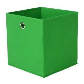 Cubo Portaoggetti Pieghevole 27x27x28 cm Salvaspazio Tessuto Verde