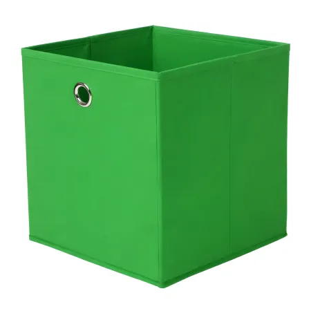 Cubo Portaoggetti Pieghevole 27x27x28 cm Salvaspazio Tessuto Verde