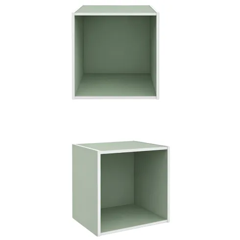 Cubo Contenitore Libreria 35x29x35 cm Legno MDF Verde Modulare