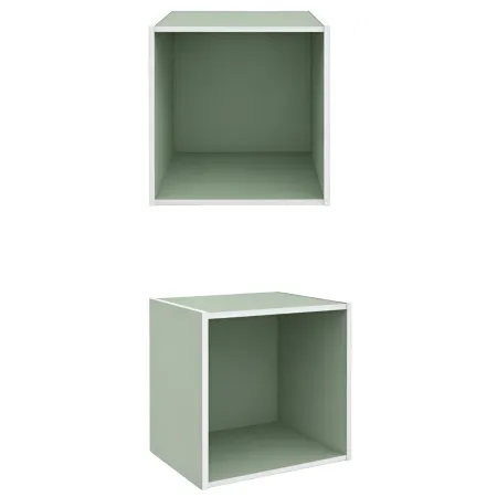 Cubo Contenitore Libreria 35x29x35 cm Legno MDF Verde Modulare