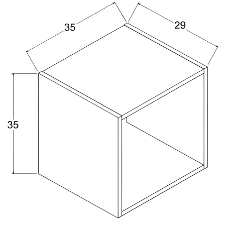 Cubo Contenitore Libreria 35x29x35 cm Legno MDF Verde Modulare
