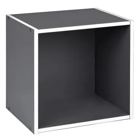 Cubo Contenitore Libreria 35x29x35 cm Legno MDF Grigio Ardesia Modulare