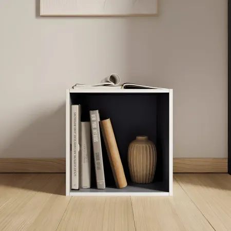 Cubo Contenitore Libreria 35x29x35 cm Legno MDF Grigio Ardesia Modulare