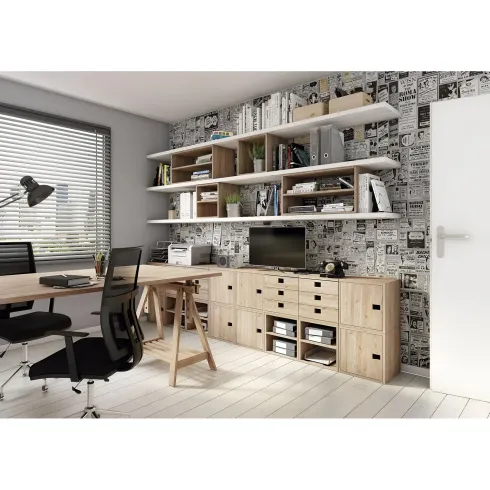 Scaffale Libreria Cubo 36x33x36 cm Componibile Legno Pino Portaoggetti
