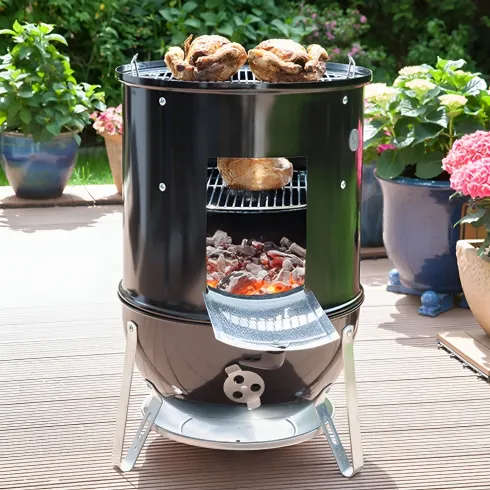 Barbecue Affumicatore a Carbone da Giardino 50x50x106 cm