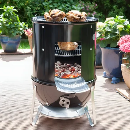 Barbecue Affumicatore a Carbone da Giardino 50x50x106 cm