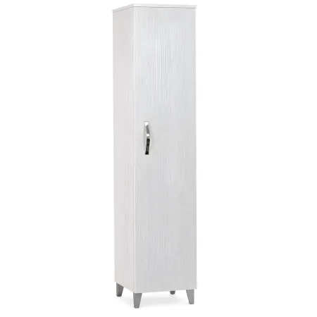 Colonna Bagno 160 cm 1 Anta 4 Ripiani MDF Finitura Bianco Portuna