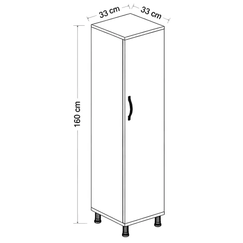 Colonna Bagno 160 cm 1 Anta 4 Ripiani MDF Finitura Bianco Portuna