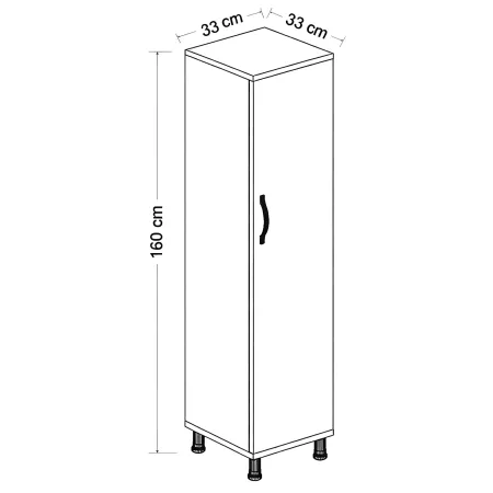 Colonna Bagno 160 cm 1 Anta 4 Ripiani MDF Finitura Bianco Portuna