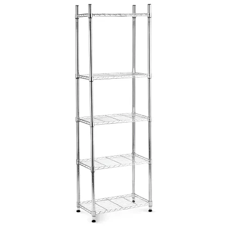 Scaffali 5 Ripiani 60x35 Metallo Cromato Stretto Scaffalature Officina Mensole
