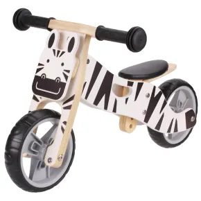 Minibike 2 in 1 Zebra in Legno per Bambini 18–36 Mesi Bici Equilibrio