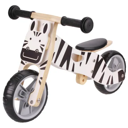 Minibike 2 in 1 Zebra in Legno per Bambini 18–36 Mesi Bici Equilibrio