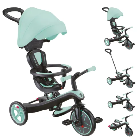 Triciclo Evolutivo 4 in 1 Maniglione Regolabile Balance Bike Verde Menta