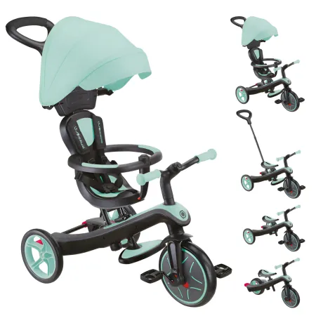 Triciclo Evolutivo 4 in 1 Maniglione Regolabile Balance Bike Verde Menta