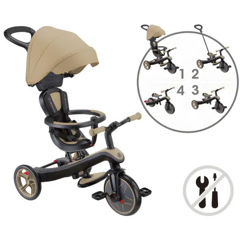 Triciclo Evolutivo 4 in 1 Maniglione Regolabile Balance Bike Beige