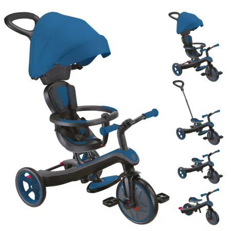 Triciclo Evolutivo 4 in 1 Maniglione Regolabile Balance Bike Blu Reale