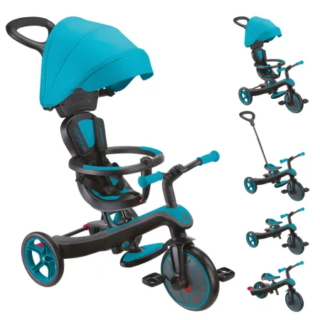 Triciclo Evolutivo 4 in 1 Maniglione Regolabile Balance Bike Verde Acqua