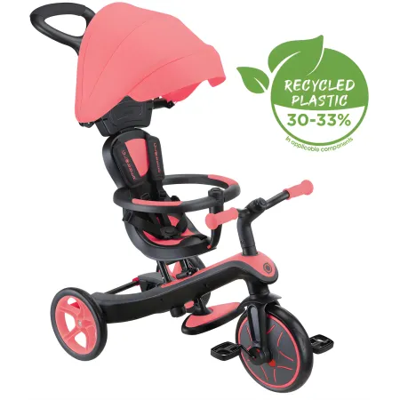 Triciclo Evolutivo 4 in 1 Maniglia Regolabile Balance Bike Rosa Corallo