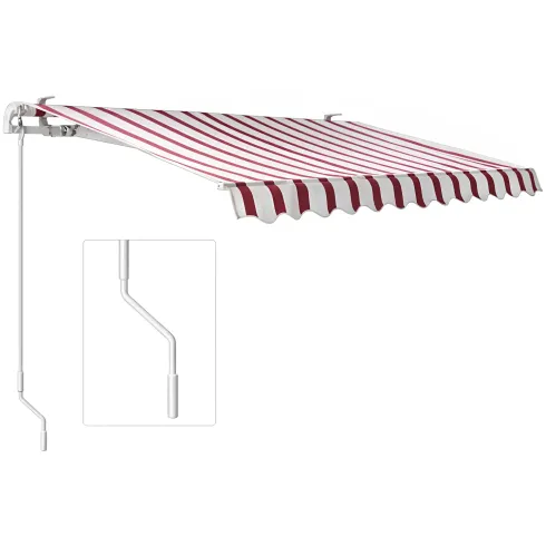 Tenda da Sole per Esterno 300x200 a Barra Quadra Righe Rosse | BricoShop24