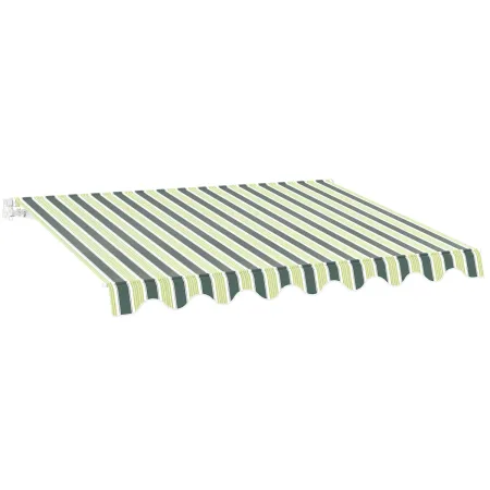 Tenda da Sole Eco 400x300 Rigata Verde Bianco Barra Quadra Estensibile