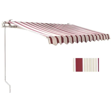 Tenda da Sole 200x150 Rigata Bordeaux Crema Barra Quadra Balcone