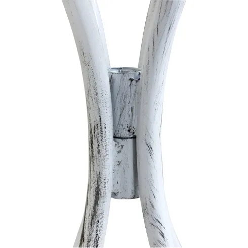 Set Tavolo 60x72 cm 2 Sedie Metallo Bianco Antico Mosaico da Esterno