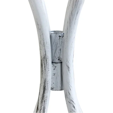 Set Tavolo 60x72 cm 2 Sedie Metallo Bianco Antico Mosaico da Esterno