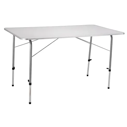 Tavolo Pieghevole Acciaio 120x60 Altezza Regolabile Piano MDF da Esterno