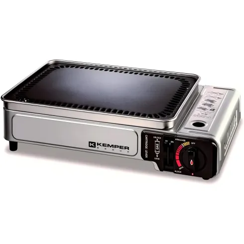 Barbecue a Gas Portatile da Campeggio Piastra con Griglia in Alluminio