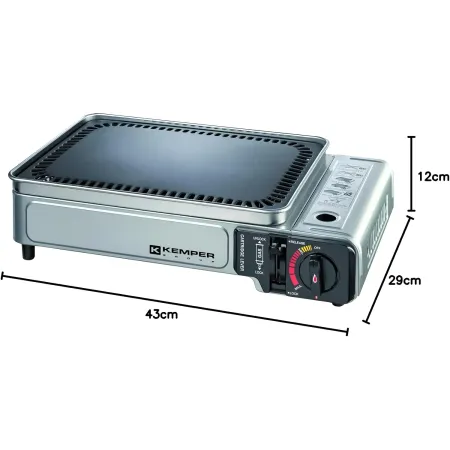 Barbecue a Gas Portatile da Campeggio Piastra con Griglia in Alluminio