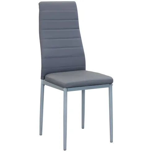 Sedia Cucina Moderna Metallo Grigio Seduta Imbottita Schienale Alto