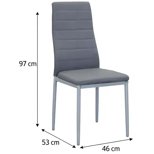 Sedia Cucina Moderna Metallo Grigio Seduta Imbottita Schienale Alto
