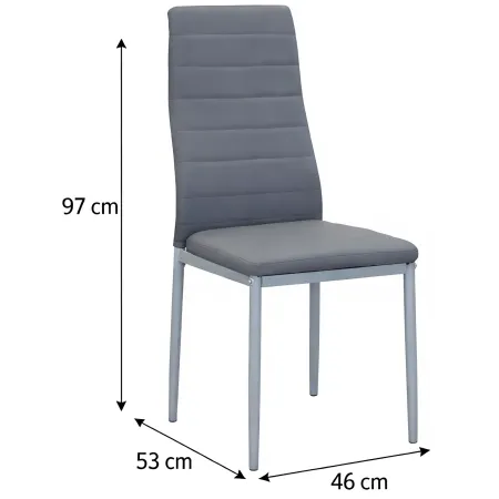Sedia Cucina Moderna Metallo Grigio Seduta Imbottita Schienale Alto