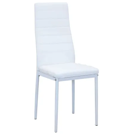 Sedia Cucina Moderna Metallo Bianco Seduta Imbottita Schienale Alto