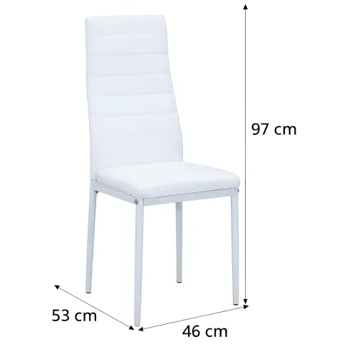 Sedia Cucina Moderna Metallo Bianco Seduta Imbottita Schienale Alto