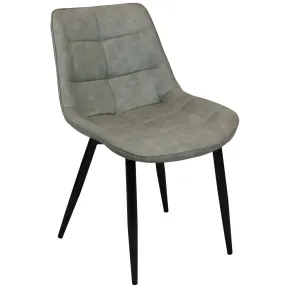 Sedia Imbottita Sala da Pranzo in Ecopelle Tortora Moderna Gambe Nere