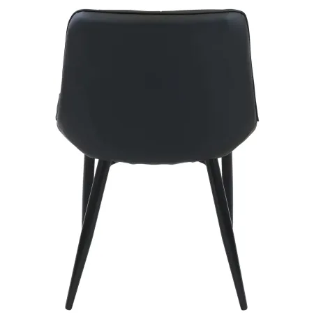 Sedia Imbottita Sala da Pranzo in Ecopelle Nero Moderna Gambe Metallo