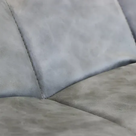 Sedia Imbottita Sala da Pranzo in Ecopelle Grigio Moderna Gambe Nere