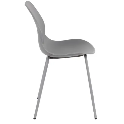 Sedia Cucina Moderna in Plastica Grigio con Gambe in Metallo Grigio