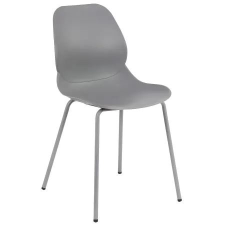 Sedia Cucina Moderna in Plastica Grigio con Gambe in Metallo Grigio