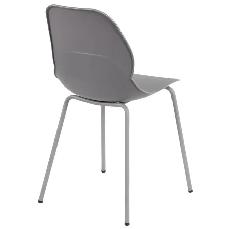 Sedia Cucina Moderna in Plastica Grigio con Gambe in Metallo Grigio