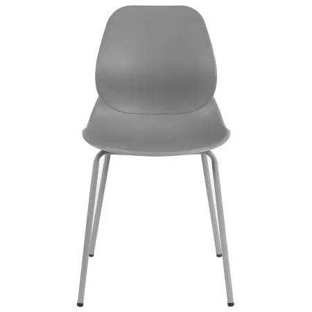 Sedia Cucina Moderna in Plastica Grigio con Gambe in Metallo Grigio