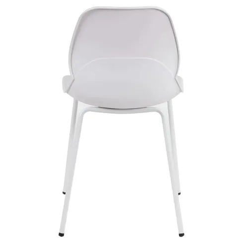 Sedia Cucina Moderna in Plastica Bianco con Gambe in Metallo Bianco