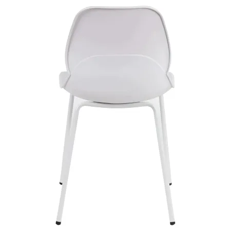 Sedia Cucina Moderna in Plastica Bianco con Gambe in Metallo Bianco