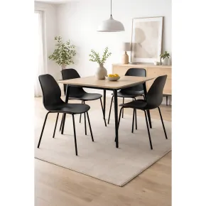 Sedia Cucina Moderna in Plastica Nero con Gambe in Metallo Nero 2
