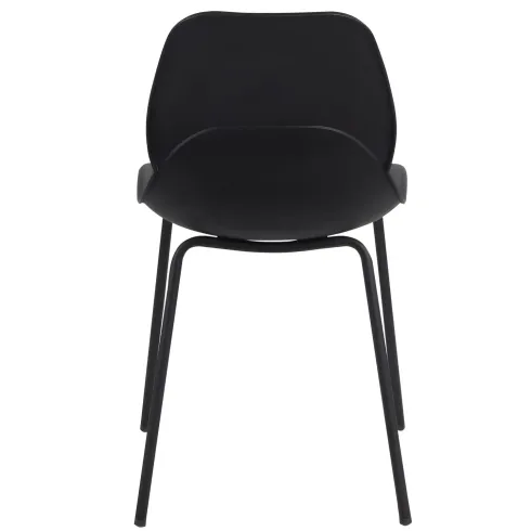 Sedia Cucina Moderna in Plastica Nero con Gambe in Metallo Nero