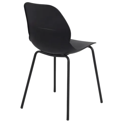 Sedia Cucina Moderna in Plastica Nero con Gambe in Metallo Nero