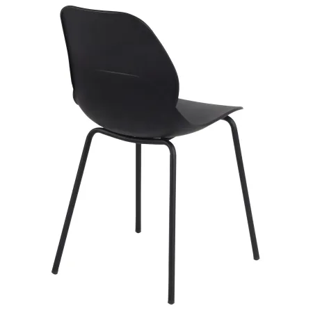 Sedia Cucina Moderna in Plastica Nero con Gambe in Metallo Nero
