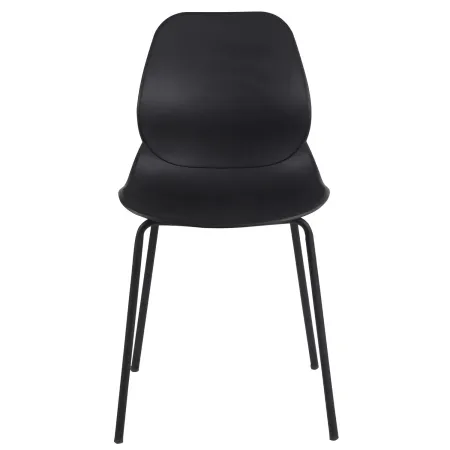 Sedia Cucina Moderna in Plastica Nero con Gambe in Metallo Nero